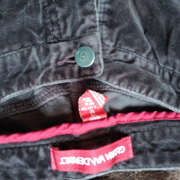 Vintage Gloria Vanderbiltl velvet jeans size L12 - Picture 2 of 3